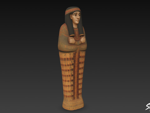 Posąg egipskiego sarkofagu Model 3D