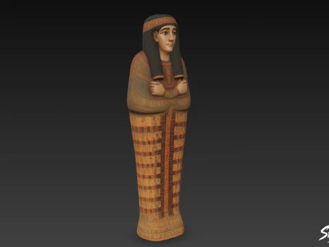 Egyptian Sarcophagus Statue 3D Model