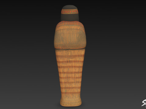 Posąg egipskiego sarkofagu Model 3D