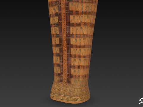 Posąg egipskiego sarkofagu Model 3D