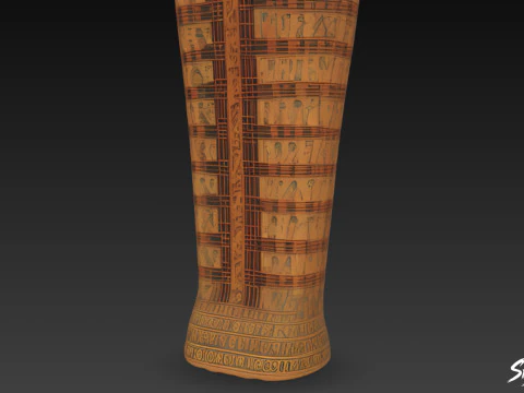 Egyptian Sarcophagus Statue 3D Model