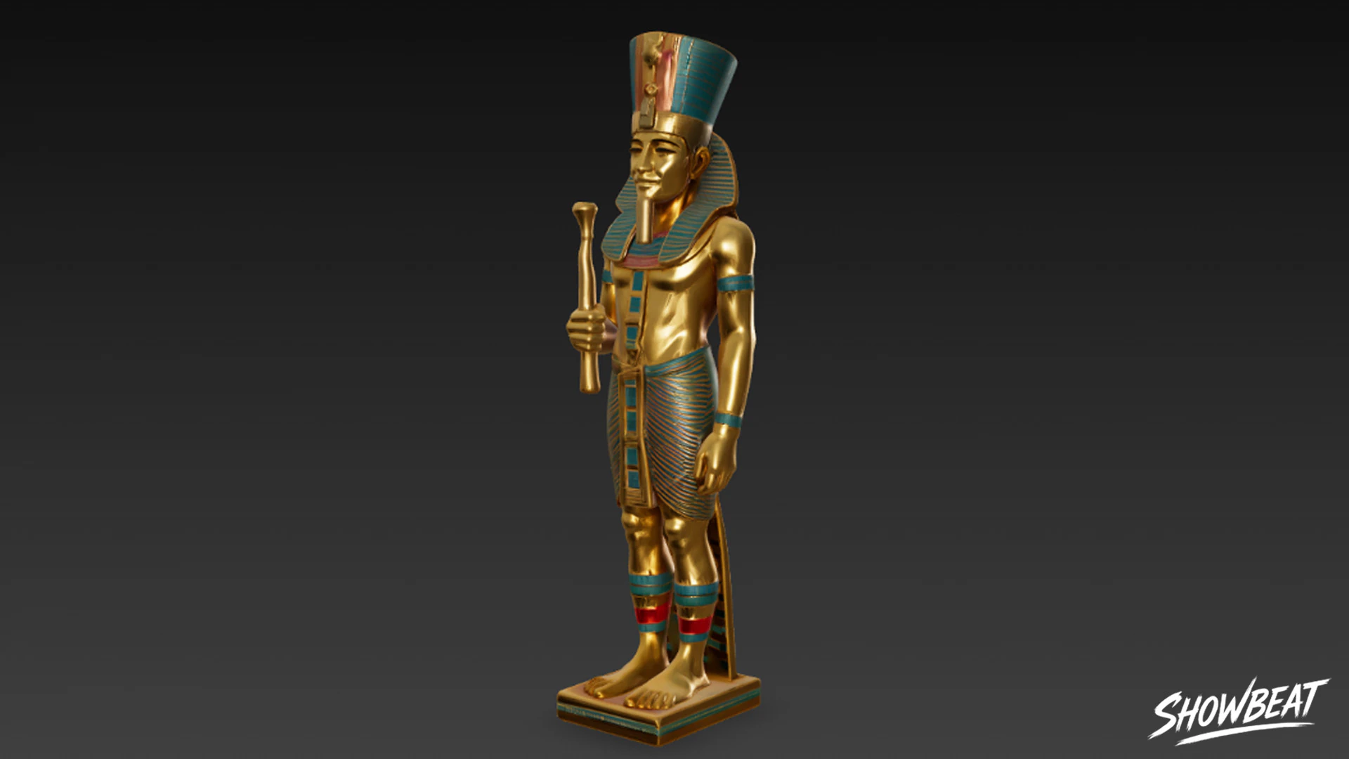 Pharaoh Amenhotep Statue 3D Model .c4d .max .obj .3ds .fbx .stl .blend 