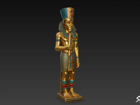 Pharaoh Amenhotep Statue 3D Model