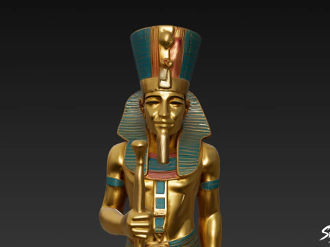 Pharaoh Amenhotep Statue 3D Model