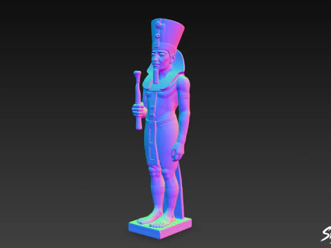 Pharaoh Amenhotep Statue 3D Model