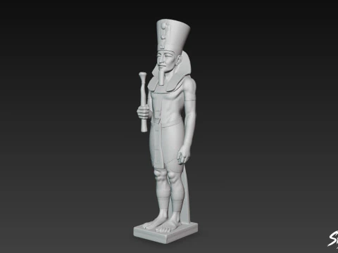 Pharaoh Amenhotep Statue 3D Model