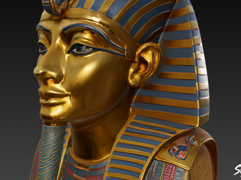 Máscara de faraón de Tutankamón Modelo 3D
