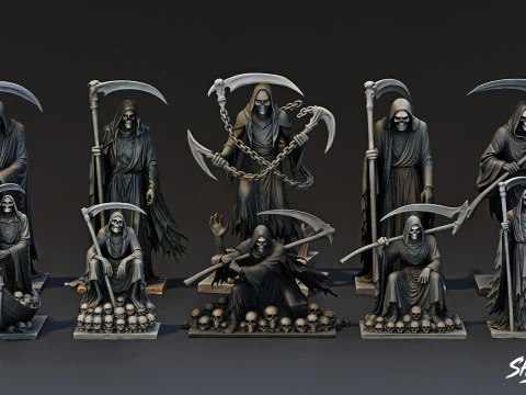 Death Reaper Statue Pack 3D Model