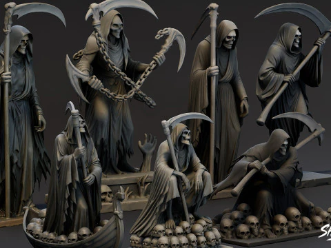 Death Reaper Statue Pack 3D Model