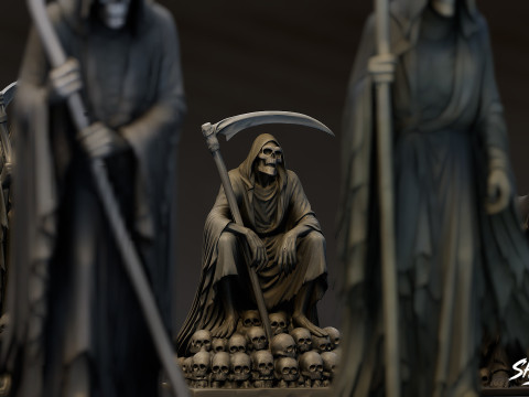 Набор статуй Жнеца Смерти 3D Модель