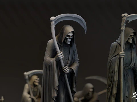 Death Reaper Statue Pack 3D Model