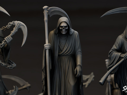 Набор статуй Жнеца Смерти 3D Модель