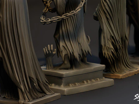 Death Reaper Statue Pack 3D Model