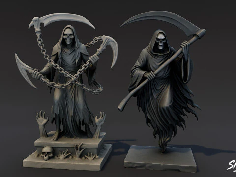 Death Reaper Statue Pack 3D Model