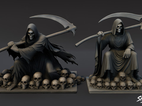 Набор статуй Жнеца Смерти 3D Модель