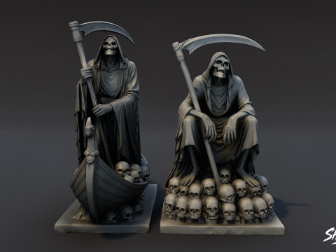 Набор статуй Жнеца Смерти 3D Модель