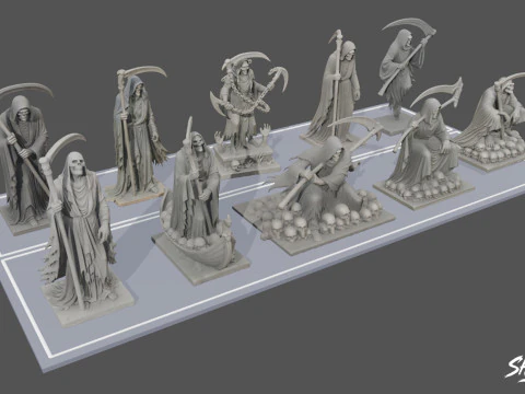 Death Reaper Statue Pack 3D Model