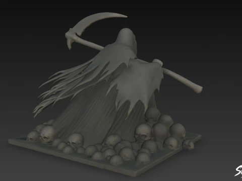 Death Reaper Statue Battle Pose 3D Model