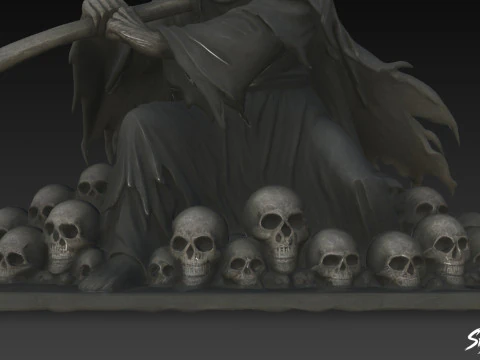 Death Reaper Statue Battle Pose 3D Model