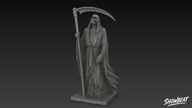 Death Reaper Statue Ascension Pose 3D Model .c4d .max .obj .3ds .fbx .stl .blend