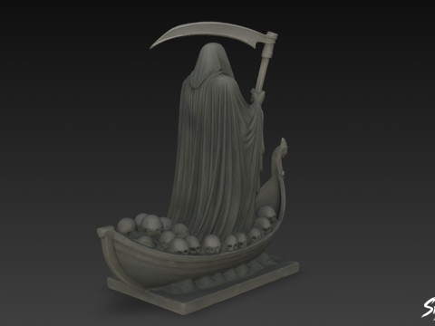 Статуя Жнеца Смерти Поза паромщика 3D Модель