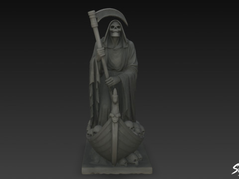 Статуя Жнеца Смерти Поза паромщика 3D Модель