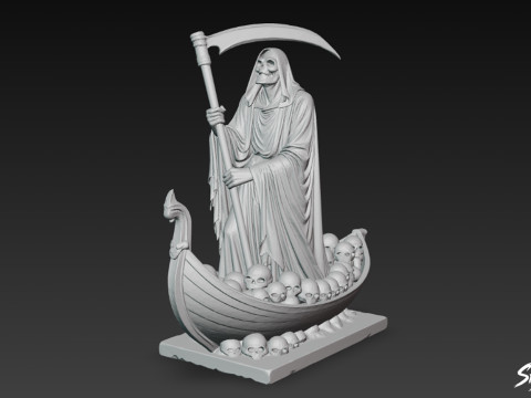 Статуя Жнеца Смерти Поза паромщика 3D Модель