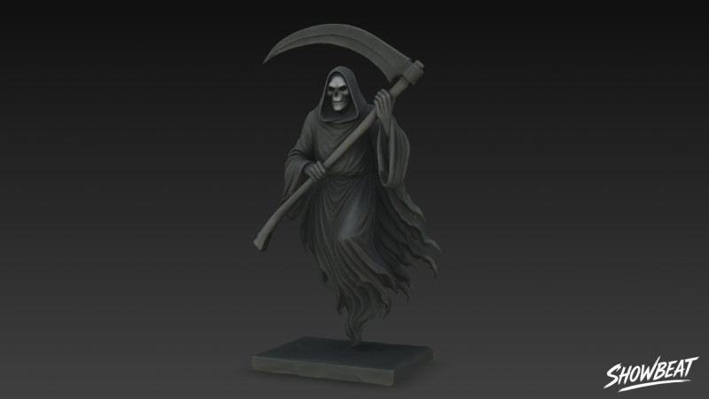 Pose flottante de la statue de la Faucheuse de la mort Modèle 3D .c4d .max .obj .3ds .fbx .stl .blend 