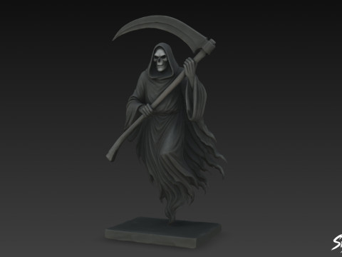 Death Reaper Statue Floating Pose 3D Model