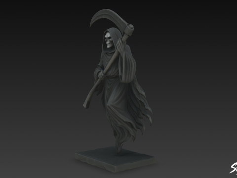 Pose flottante de la statue de la Faucheuse de la mort Modèle 3D