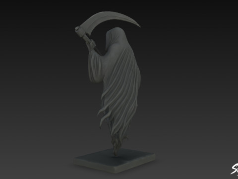 Pose flottante de la statue de la Faucheuse de la mort Modèle 3D