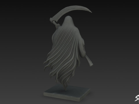 Pose flottante de la statue de la Faucheuse de la mort Modèle 3D