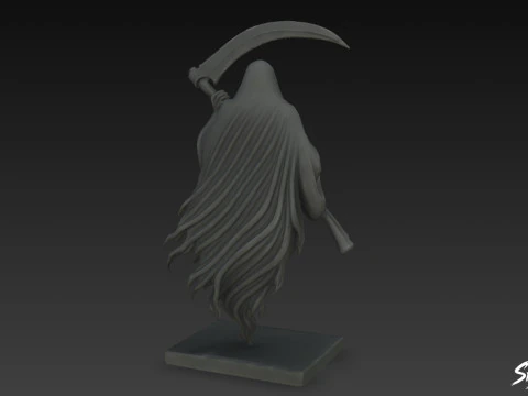 Death Reaper Statue Floating Pose 3D Model