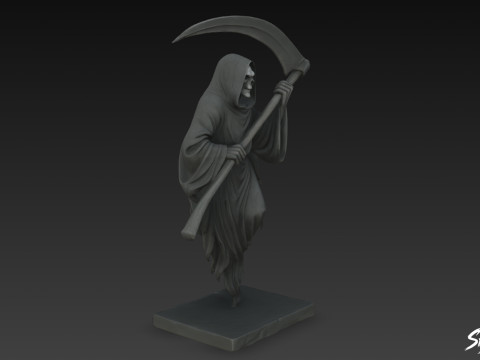 Pose flottante de la statue de la Faucheuse de la mort Modèle 3D