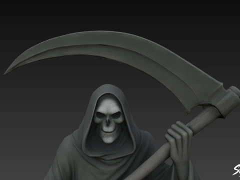 Death Reaper Statue Floating Pose 3D Model