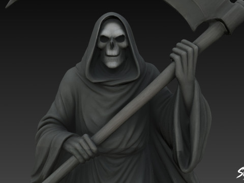 Pose flottante de la statue de la Faucheuse de la mort Modèle 3D