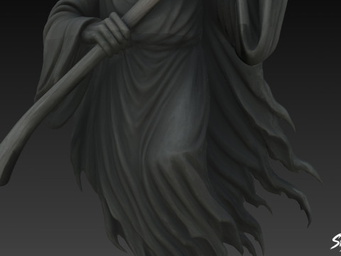 Pose flottante de la statue de la Faucheuse de la mort Modèle 3D
