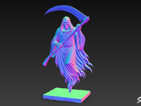 Pose flottante de la statue de la Faucheuse de la mort Modèle 3D