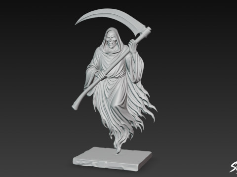Pose flottante de la statue de la Faucheuse de la mort Modèle 3D