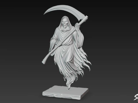 Death Reaper Statue Floating Pose 3D Model