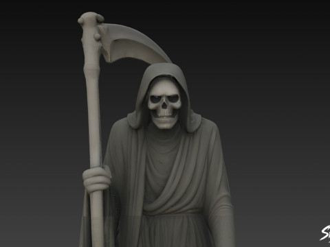 Death Reaper Standbeeld Rouw Pose 3D Model