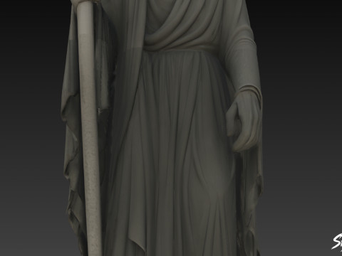 Death Reaper Standbeeld Rouw Pose 3D Model