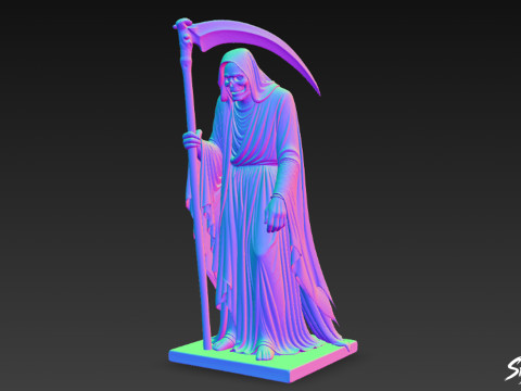 Death Reaper Standbeeld Rouw Pose 3D Model