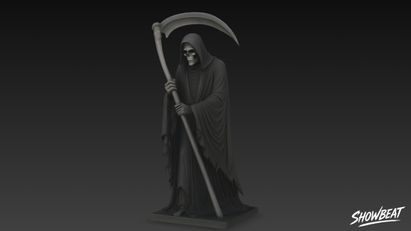 Death Reaper Statue Stille Pose 3D Modell .c4d .max .obj .3ds .fbx .stl .blend 