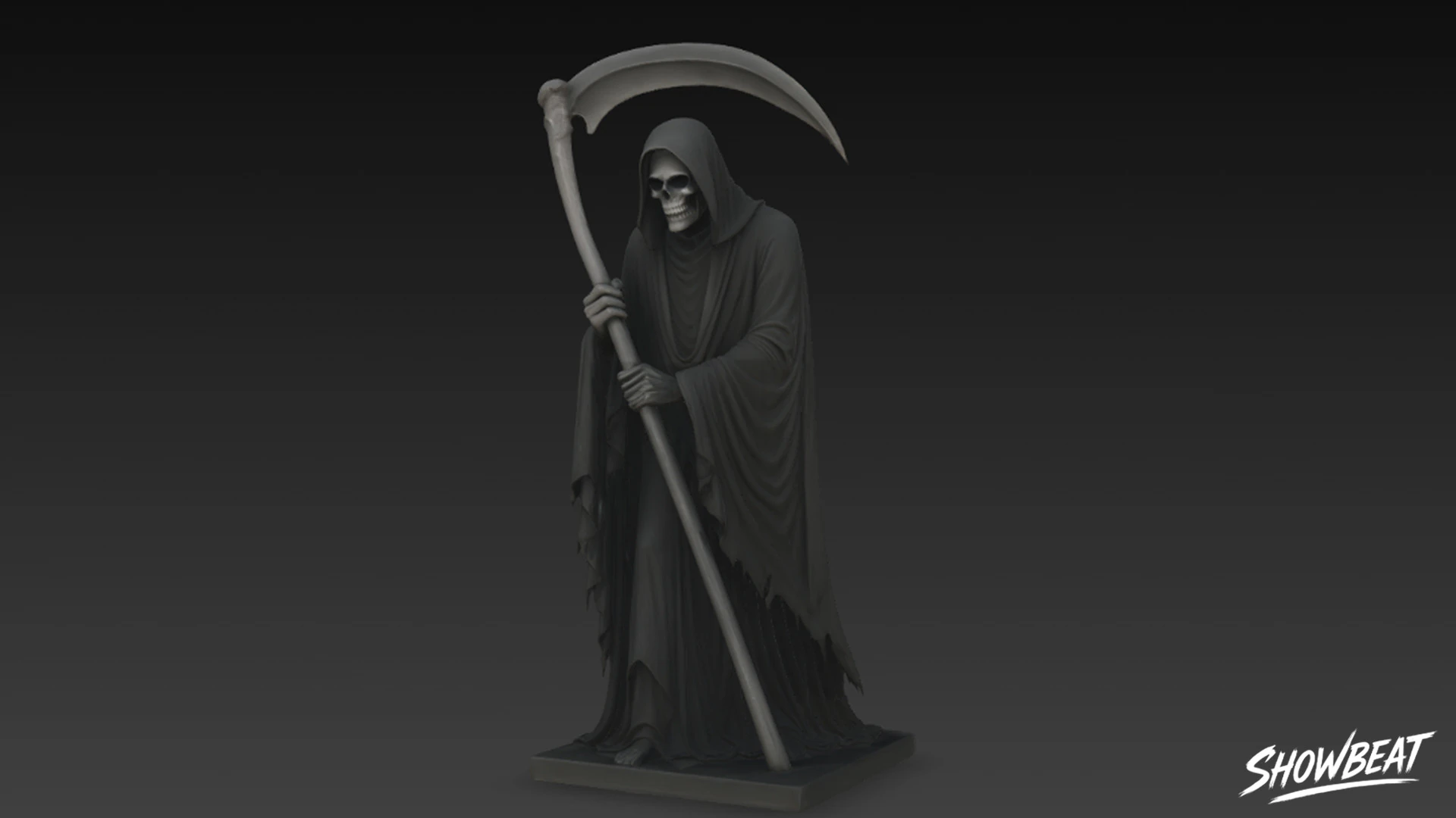 Death Reaper Statue Silent Pose 3D Model .c4d .max .obj .3ds .fbx .stl .blend