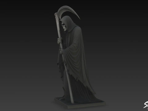 Death Reaper Statue Silent Pose 3D Model
