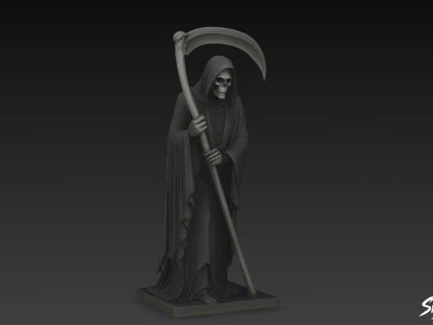 Death Reaper Statue Silent Pose 3D Model