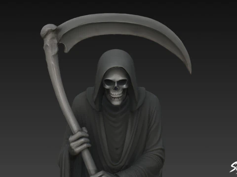 Death Reaper Statue Silent Pose 3D Model