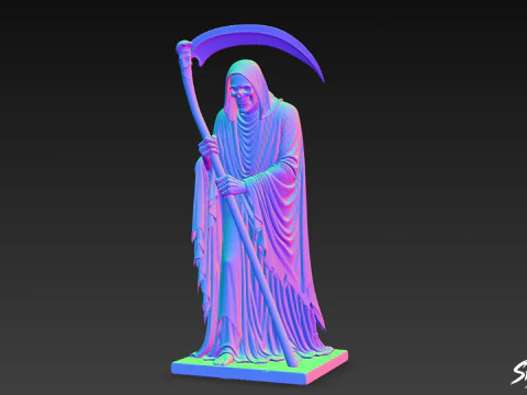 Death Reaper Statue Silent Pose 3D Model