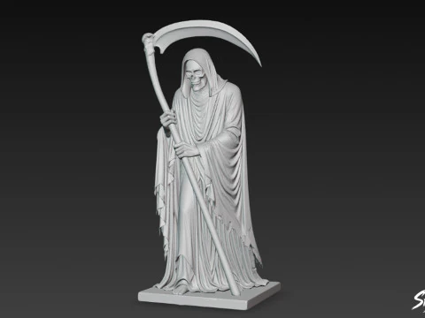 Death Reaper Statue Silent Pose 3D Model